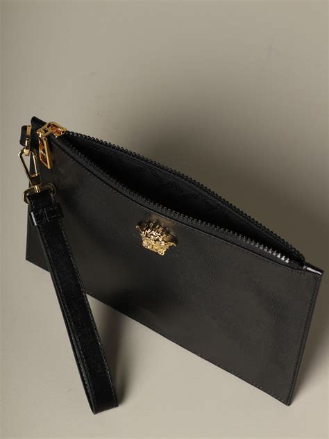 versace black clutch bag